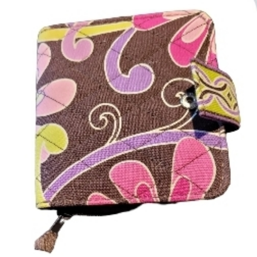 Vera Bradley Trifold Wallet Case~Retired Purple Punch~🎁🎄Christmas Present🎄🎁 - Picture 3 of 6